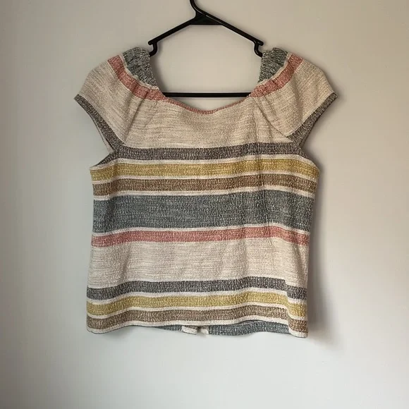 Madewell striped button up short sleeve top - Picture 3 of 3